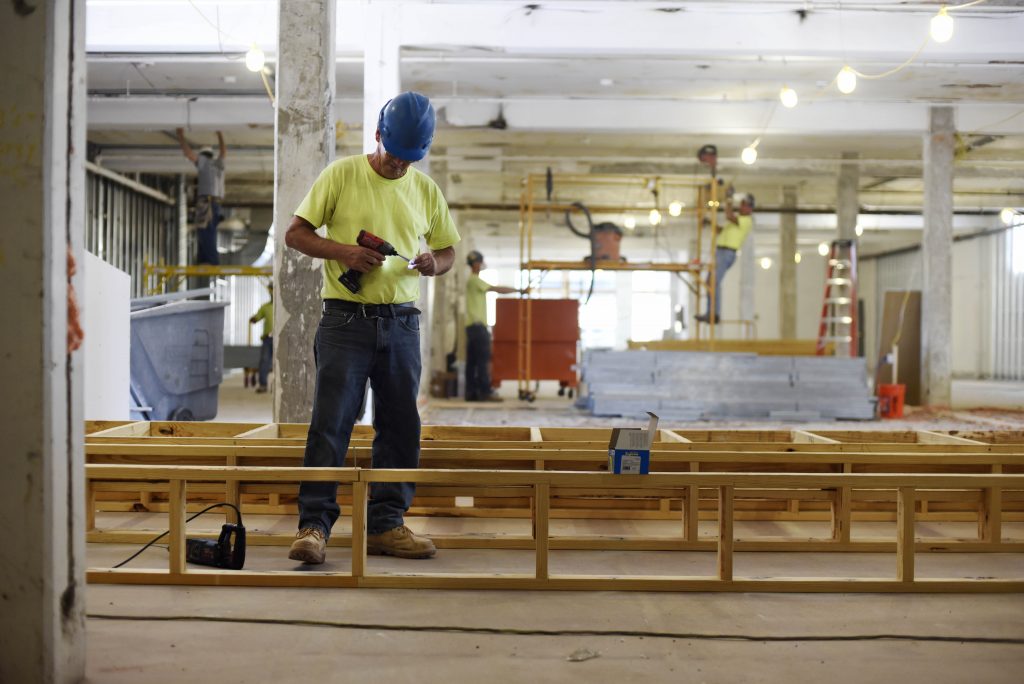 Crews work on The Addy, a new education center on the third floor of Proctors in Schenectady Wednesday, June 21, 2017.