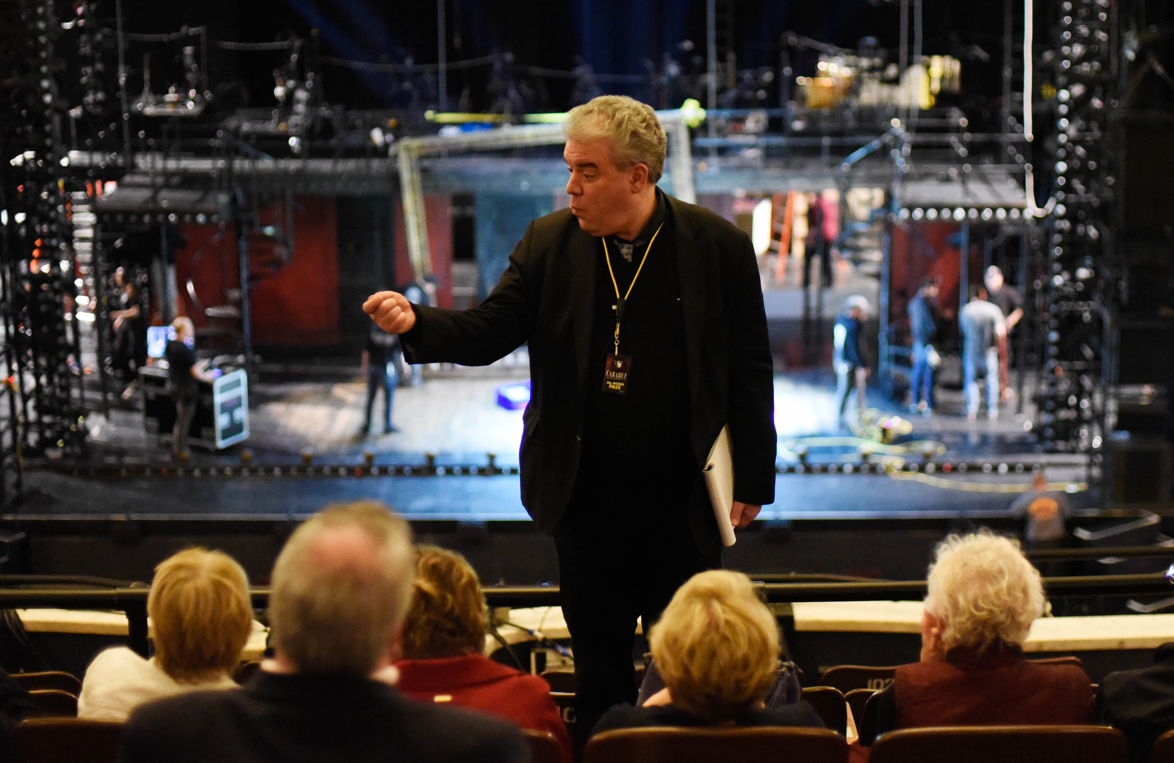 John Atherlay, production stage manager for "Cabaret", talks about what goes into setting up for the show during the load in lunch at Proctors Tuesday, May 9, 2017.