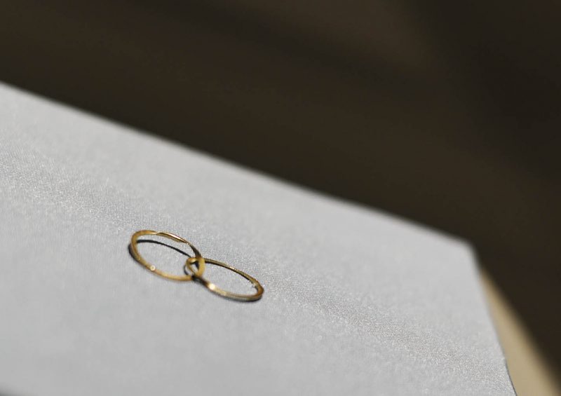 Alexander Hamilton and Elzabeth Schuyler’s wedding rings at the Albany Institute of History and Art in Albany Friday, August 16, 2019.